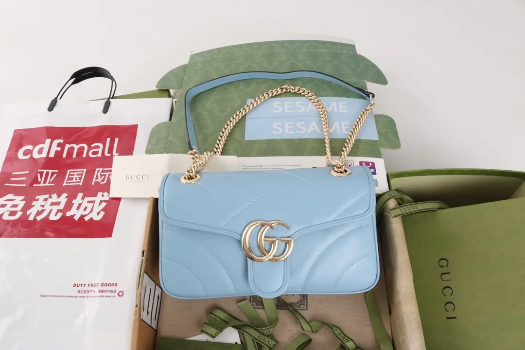 Gucci Style Blue Leather Bag Lookbook Reference image 1