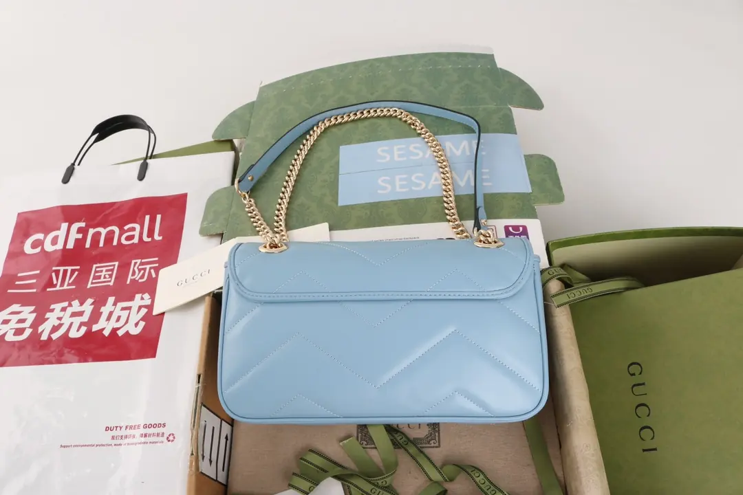 Gucci Style Blue Leather Bag Lookbook Reference image 2