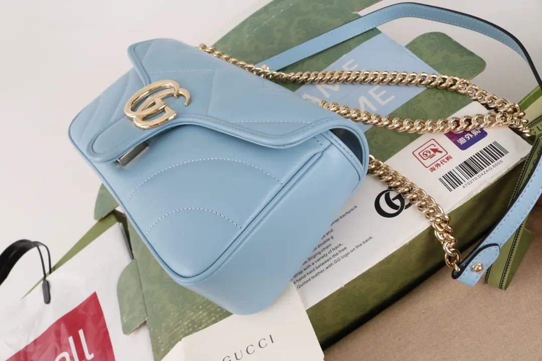 Gucci Style Blue Leather Bag Lookbook Reference image 3