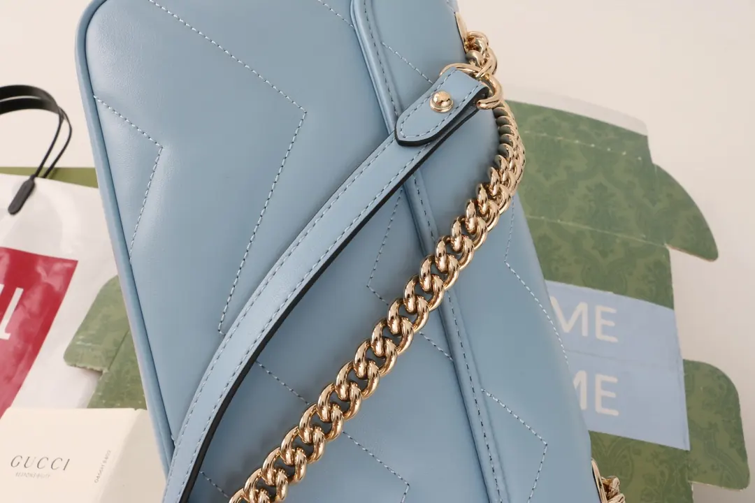 Gucci Style Blue Leather Bag Lookbook Reference image 5