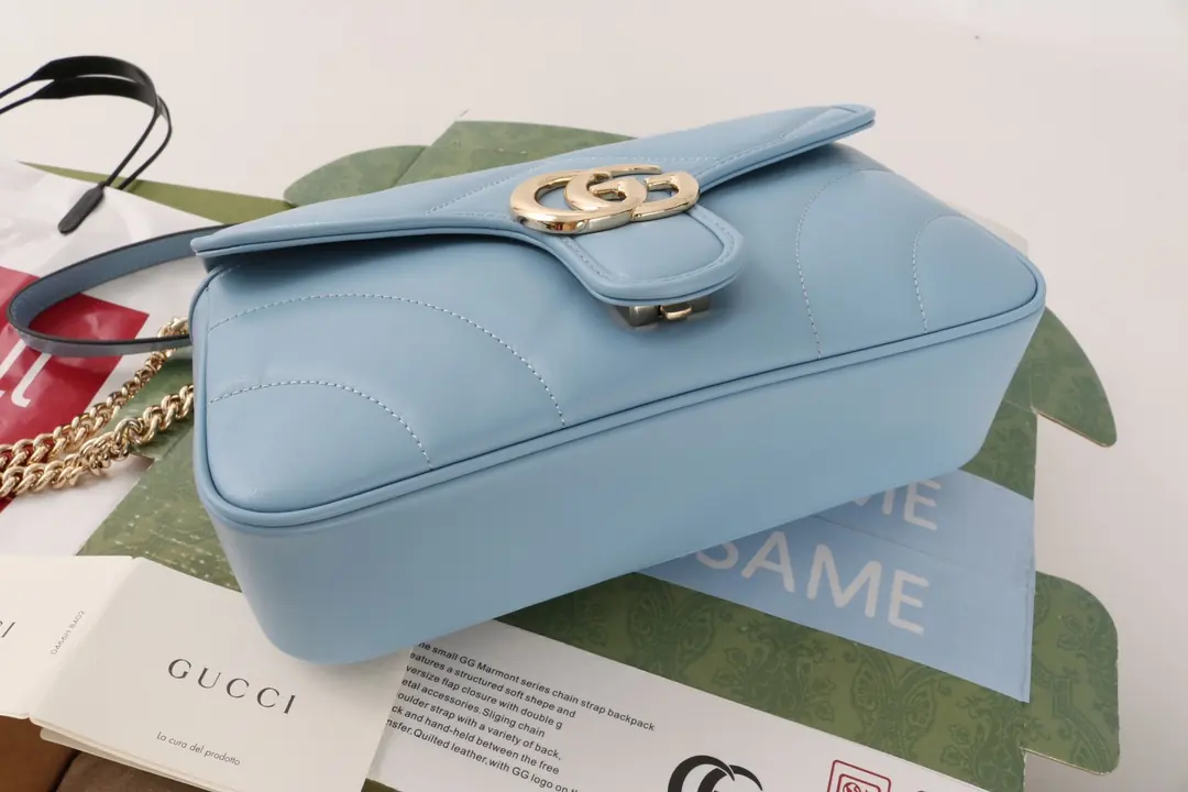 Gucci Style Blue Leather Bag Lookbook Reference image 6