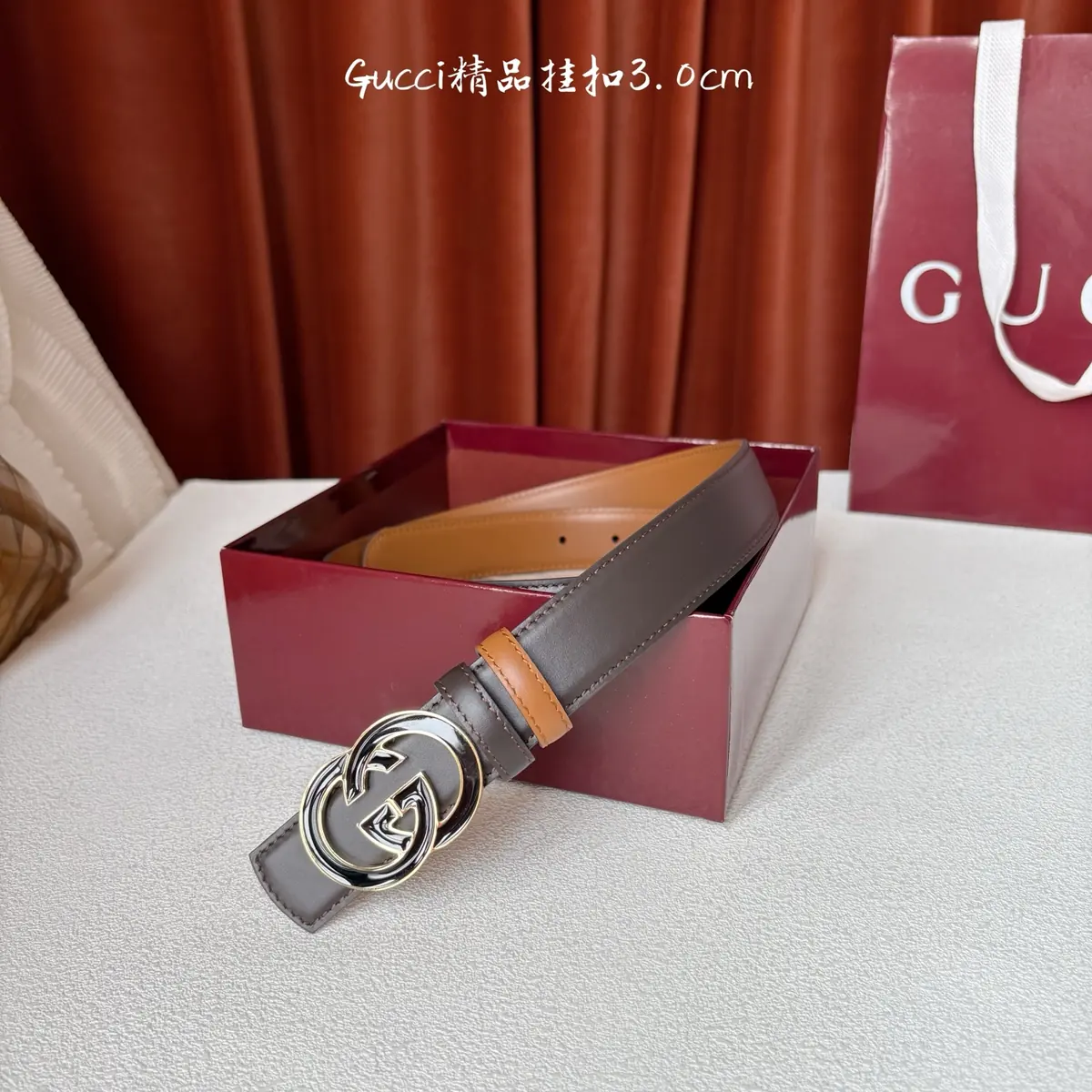 Gucci Style Brown Leather Women's Belt Lookbook Reference image 1