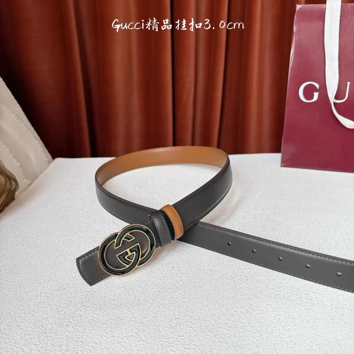 Gucci Style Brown Leather Women's Belt Lookbook Reference image 3
