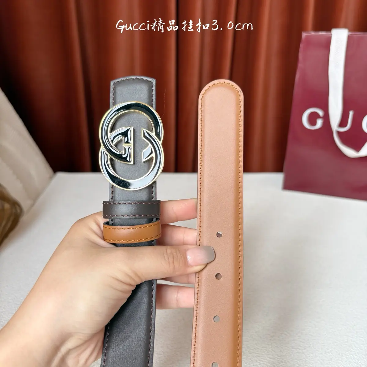 Gucci Style Brown Leather Women's Belt Lookbook Reference image 4