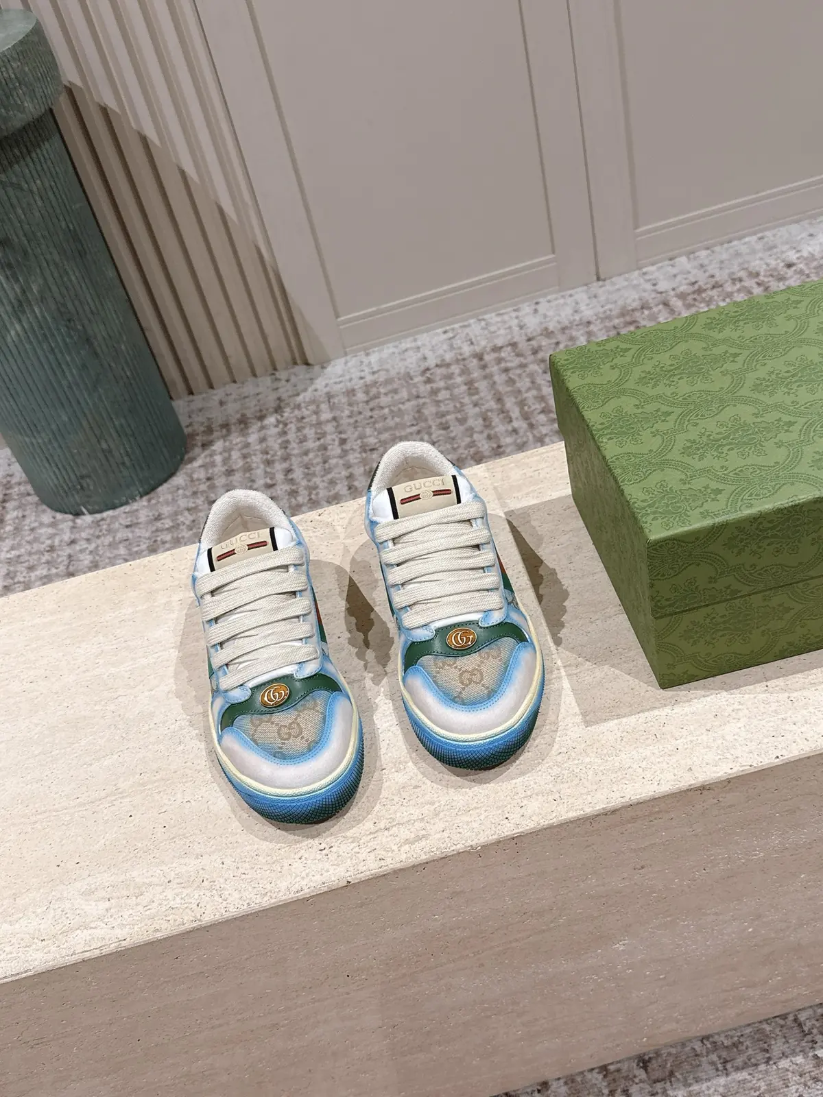 Gucci Style Green Leather Women's Shoes Lookbook Reference image 2