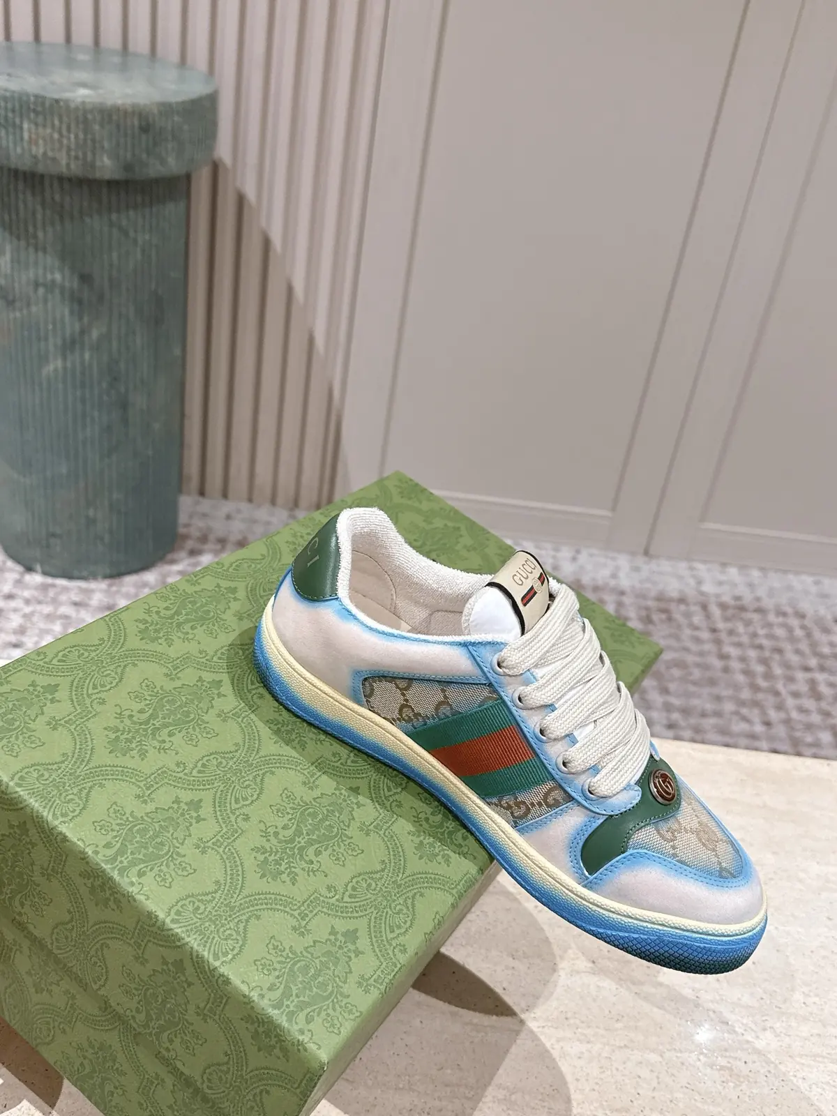 Gucci Style Green Leather Women's Shoes Lookbook Reference image 4