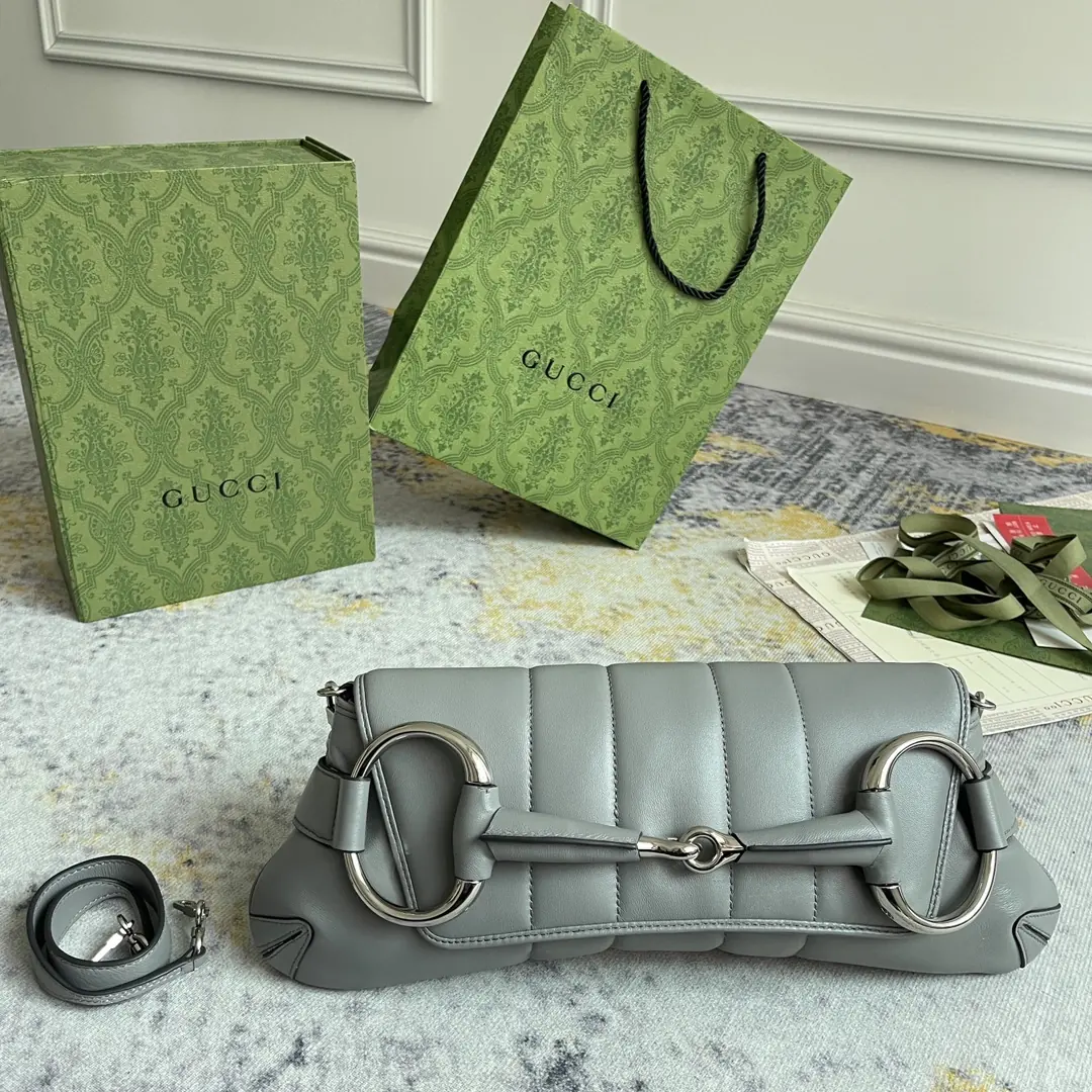 Gucci Style Grey Leather Bag Lookbook Reference image 1