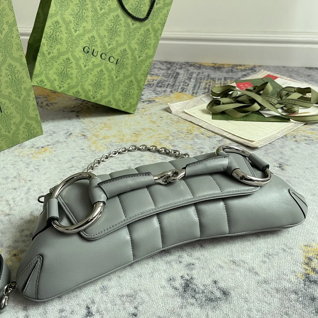 Gucci Style Grey Leather Bag Lookbook Reference image 6