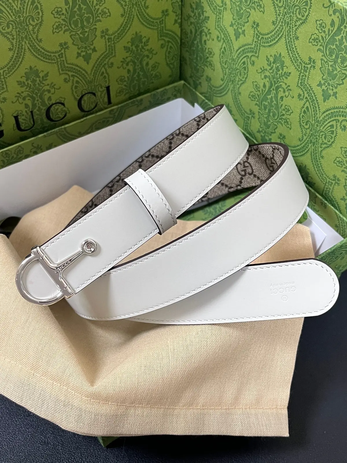 Gucci Style White Leather Women's Belts Lookbook Reference image 1