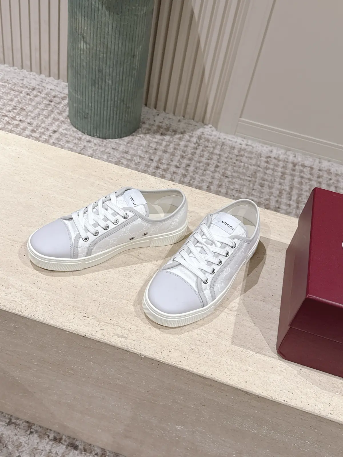 Gucci Style White Leather Women's Shoes Lookbook Reference image 3