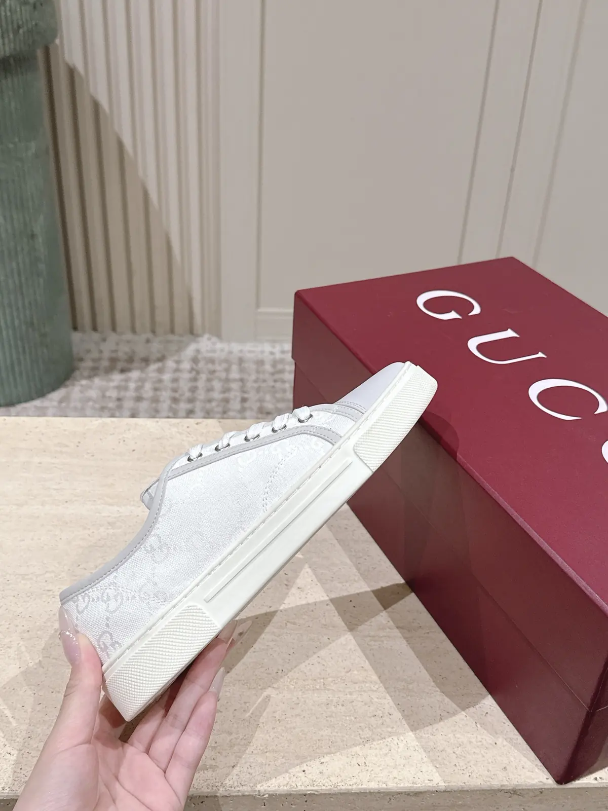 Gucci Style White Leather Women's Shoes Lookbook Reference image 5