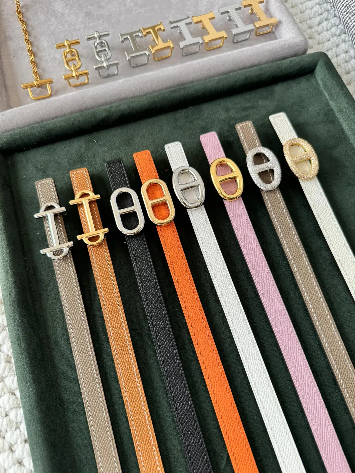 Hermes Style Beige Leather Women's Belts Lookbook Reference image 2
