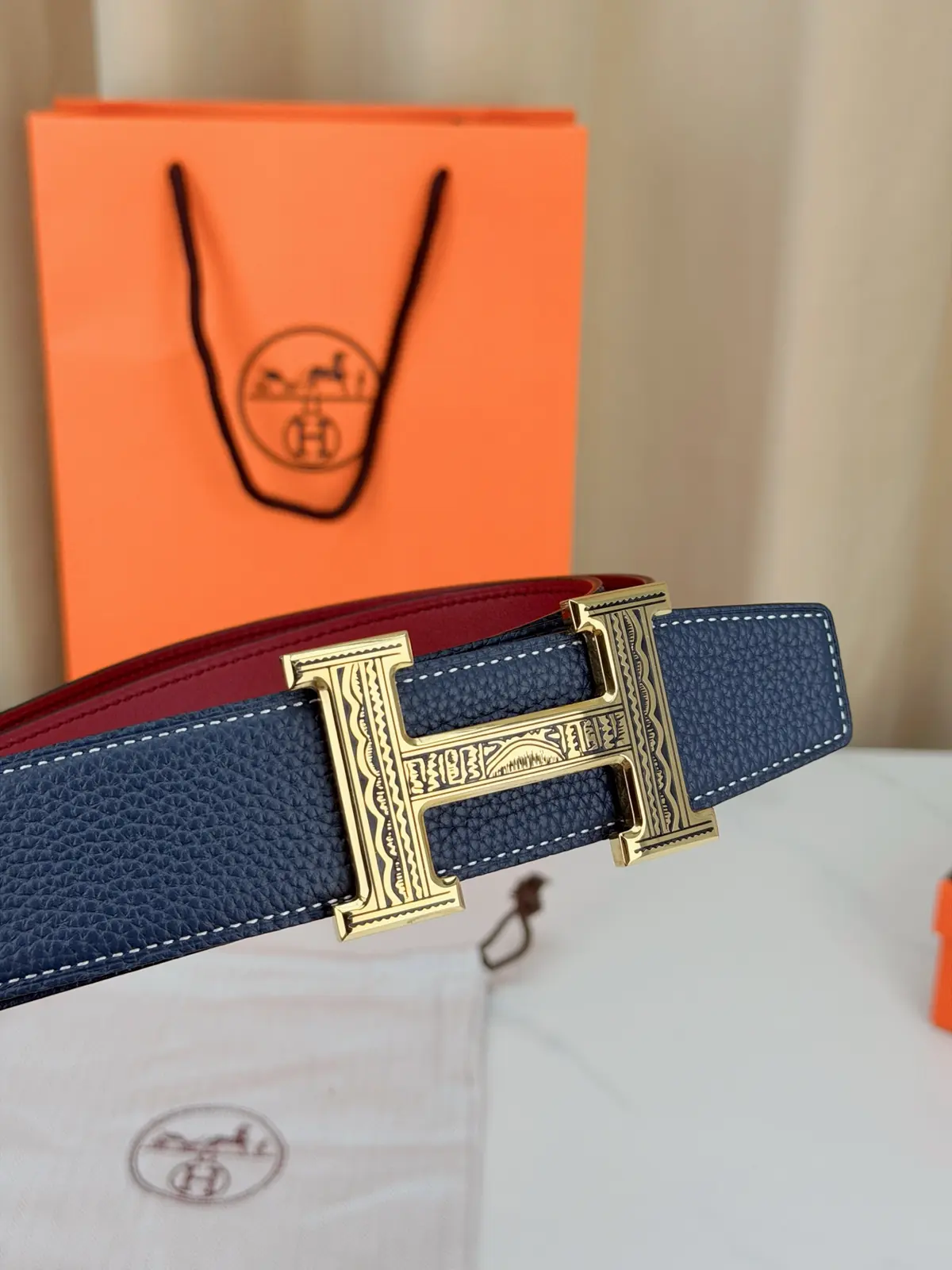 Hermes Style Black Leather Men's Belts Lookbook Reference image 6