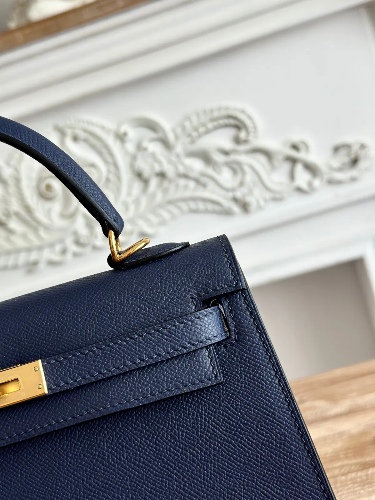 Hermes Style Blue Leather Bag Lookbook Reference image 5
