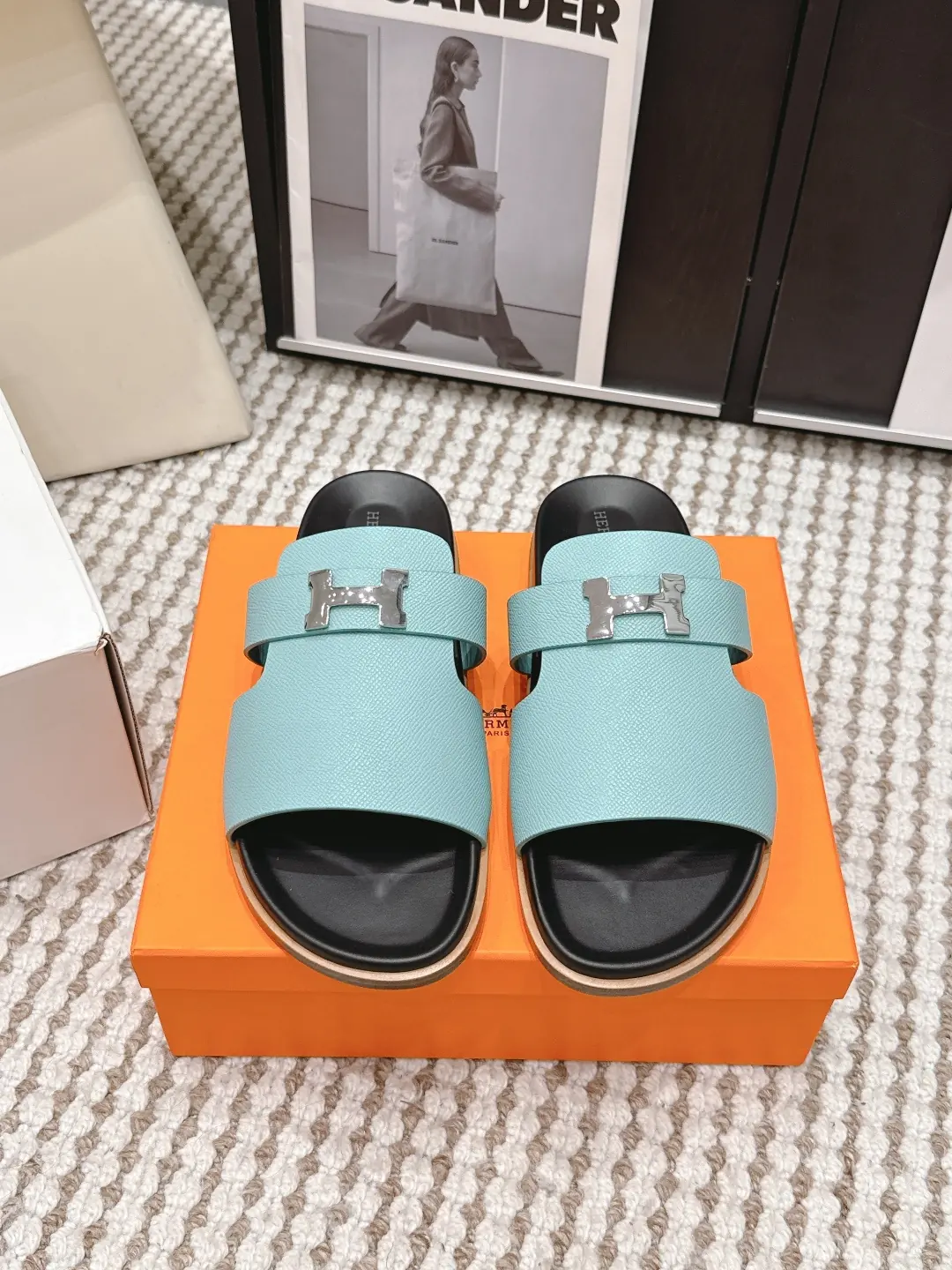 Hermes Style Gold Leather Women's Shoes Lookbook Reference image 1