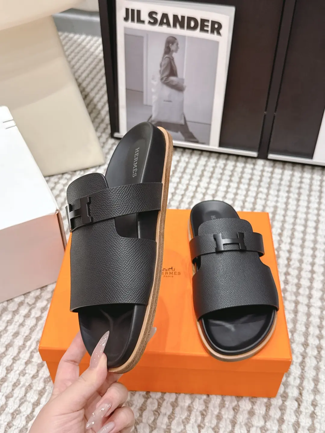 Hermes Style Gold Leather Women's Shoes Lookbook Reference image 5