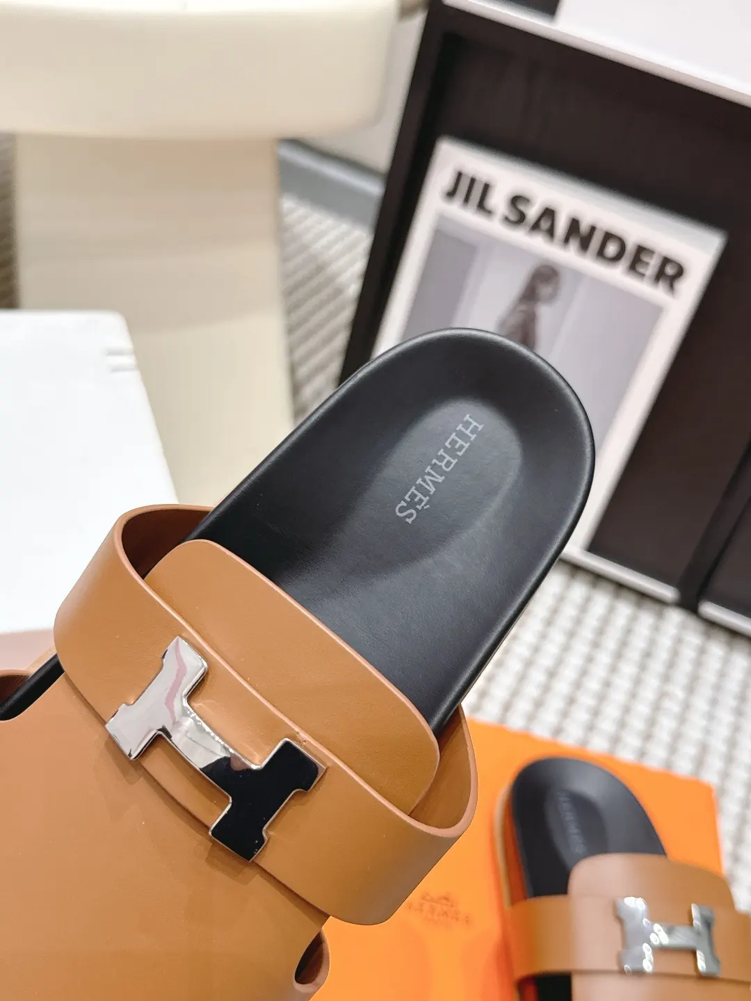 Hermes Style Gold Leather Women's Shoes Lookbook Reference image 6