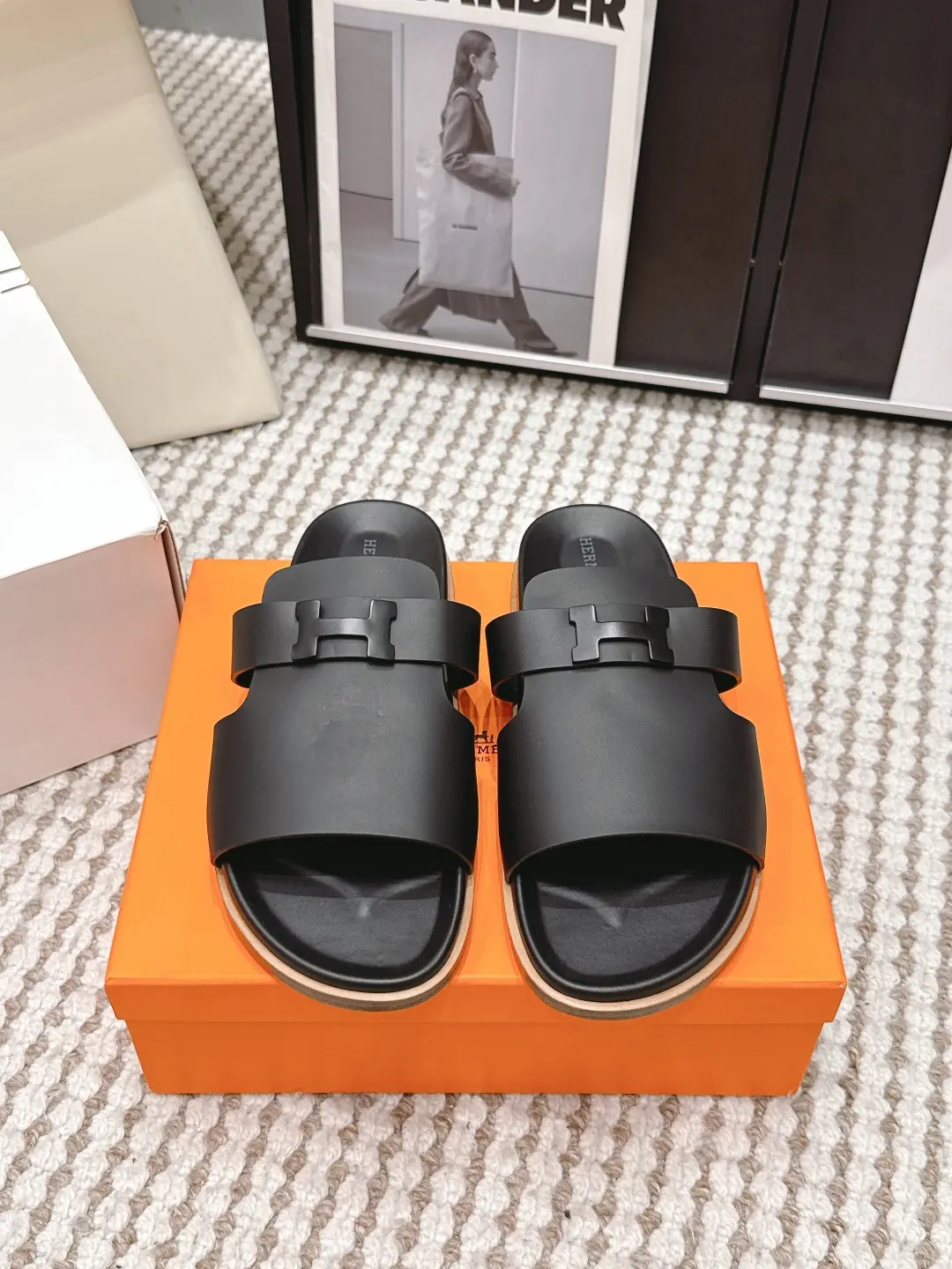 Hermes Style Gold Leather Women's Shoes Lookbook Reference image 1