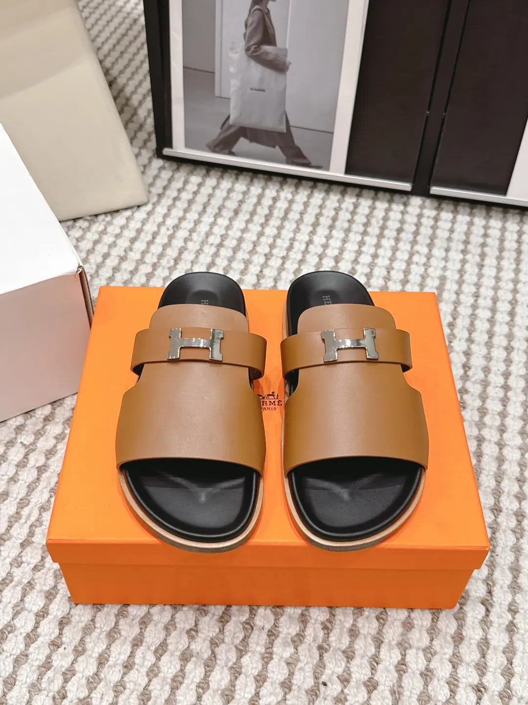 Hermes Style Gold Leather Women's Shoes Lookbook Reference image 1