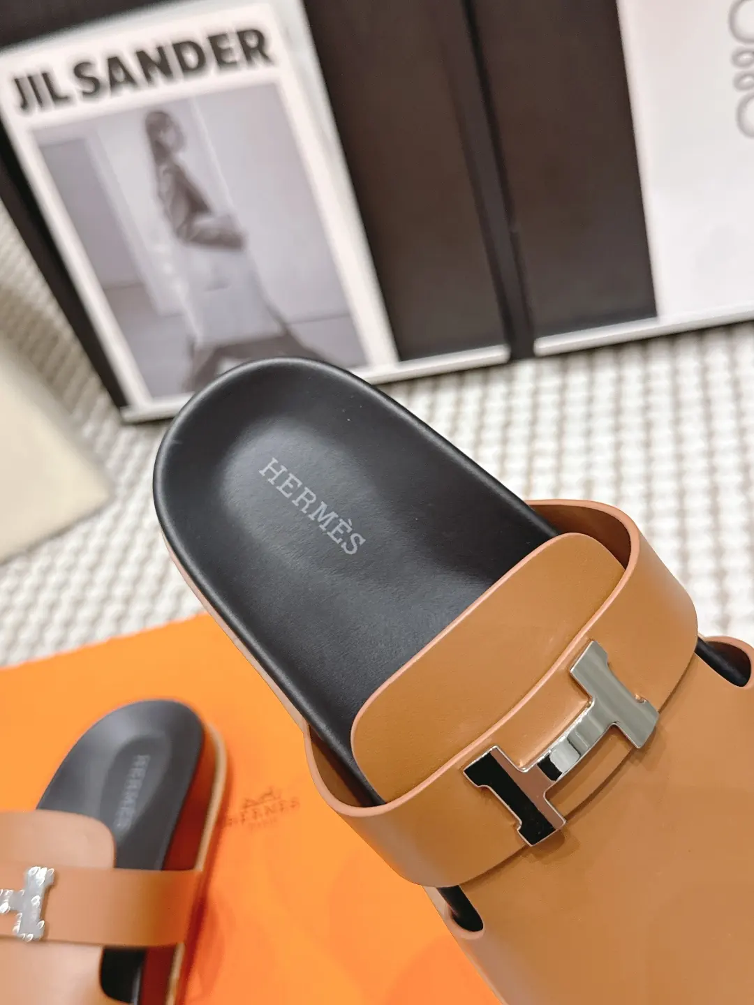 Hermes Style Gold Leather Women's Shoes Lookbook Reference image 6