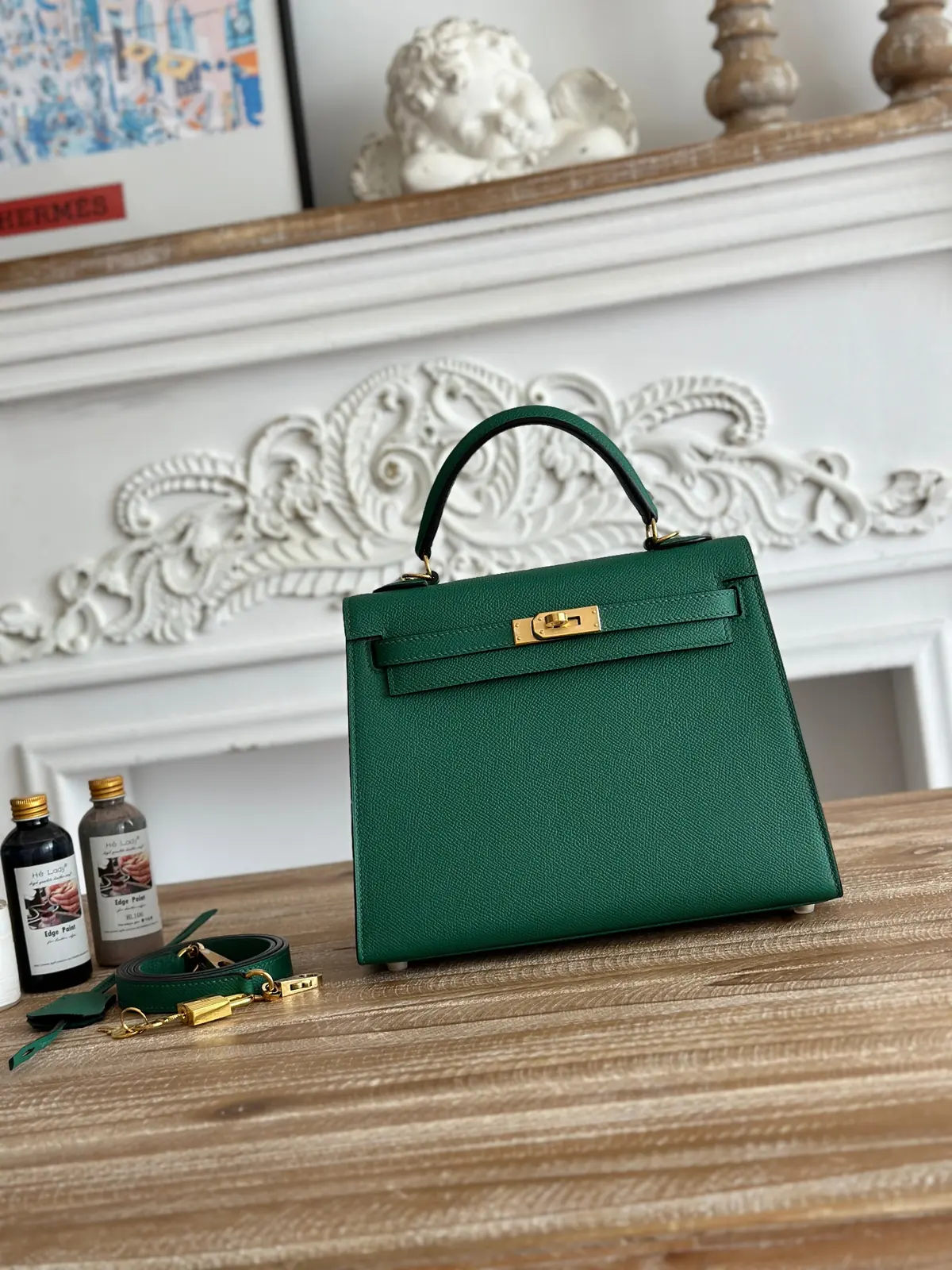 Hermes Style Green Leather Bag Lookbook Reference image 1