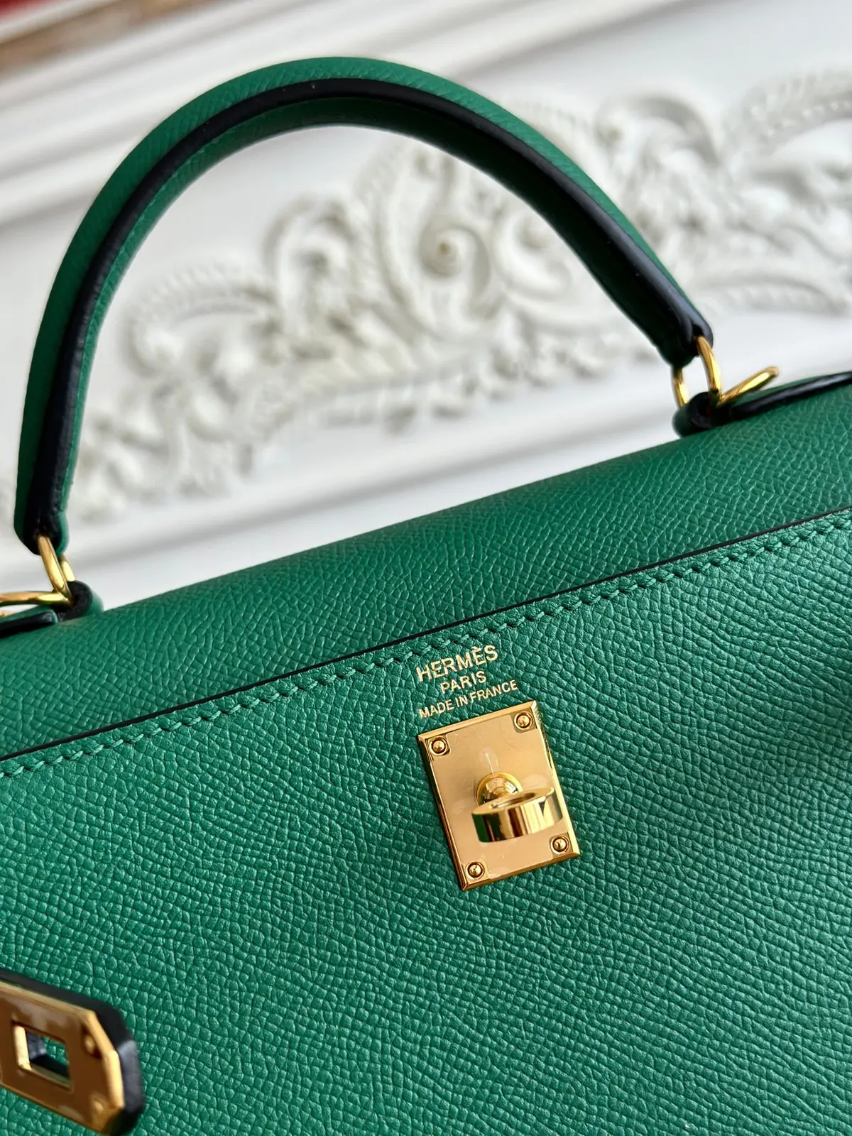 Hermes Style Green Leather Bag Lookbook Reference image 6