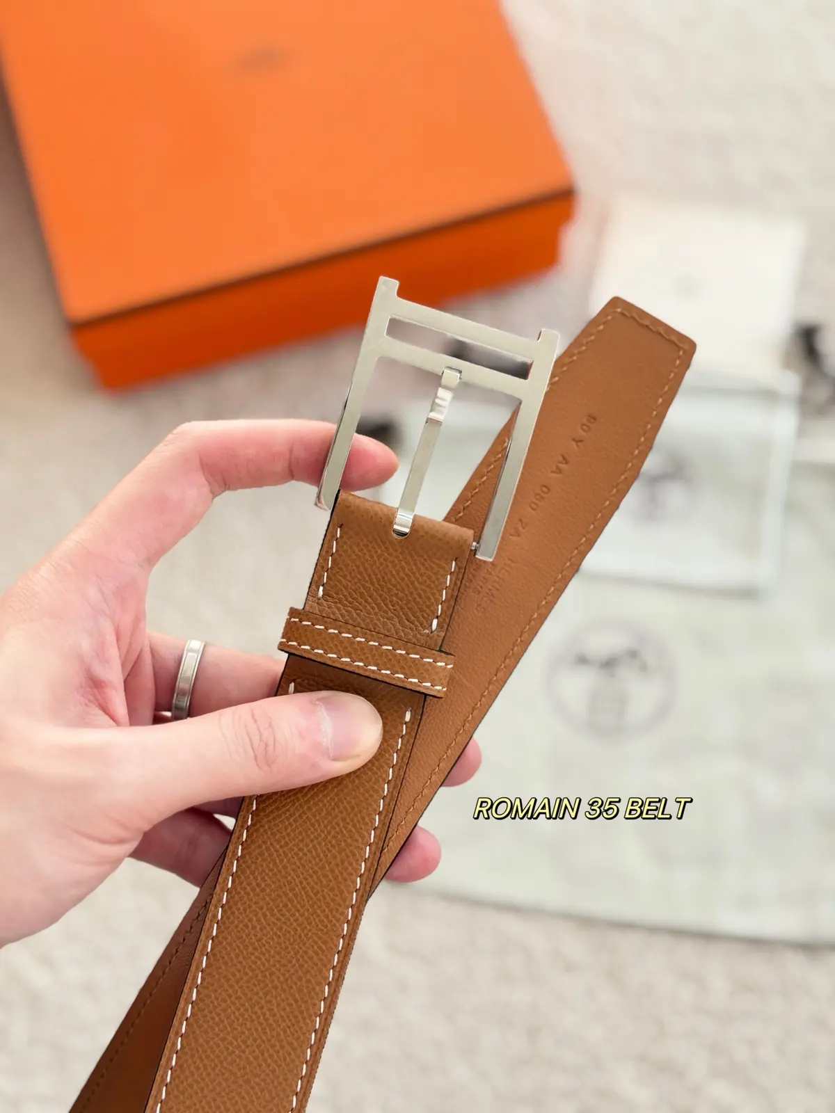Hermes Style Leather Men's Belts Lookbook Reference image 6