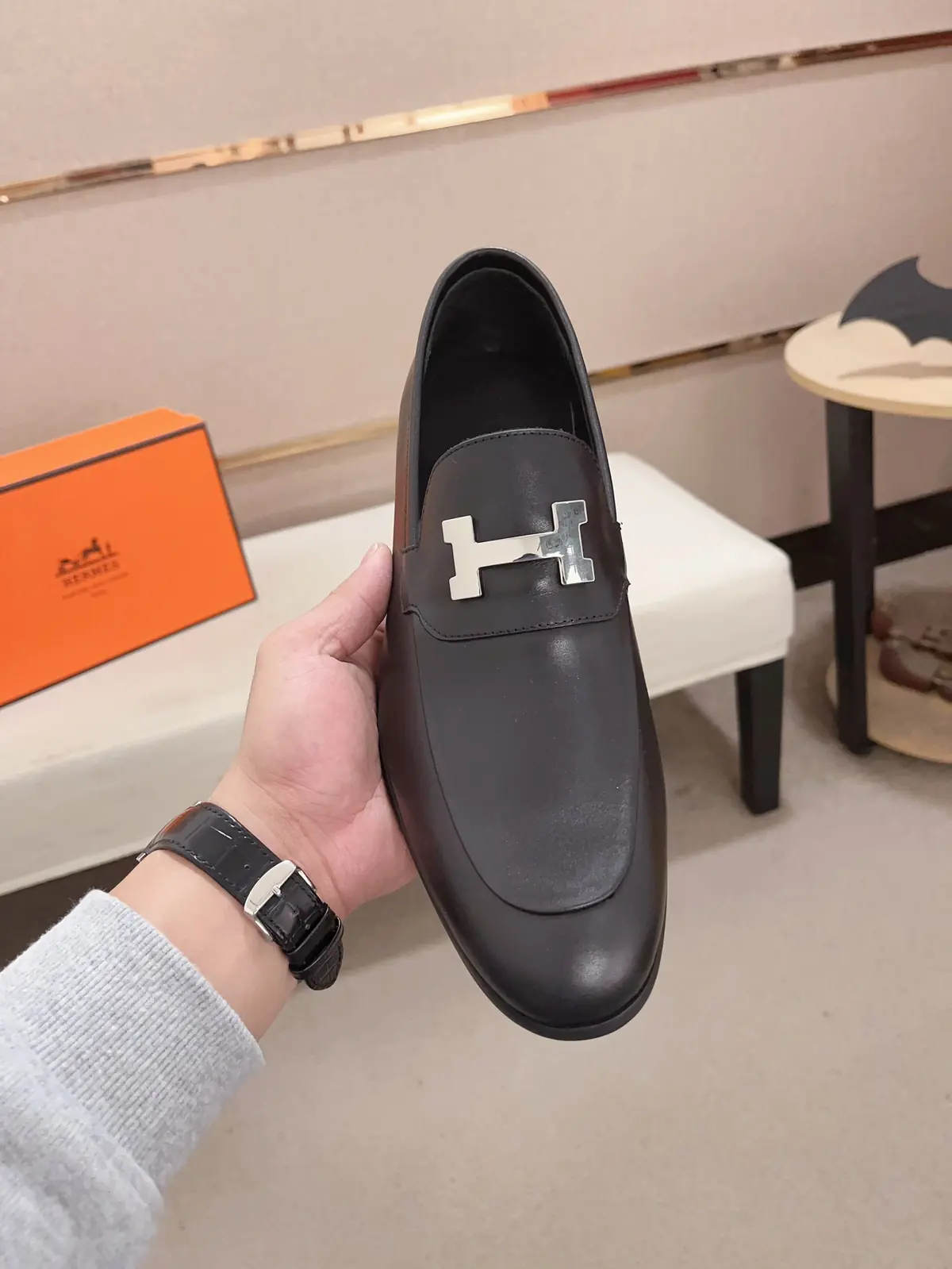 Hermes Style Leather Men's Shoes Lookbook Reference image 2