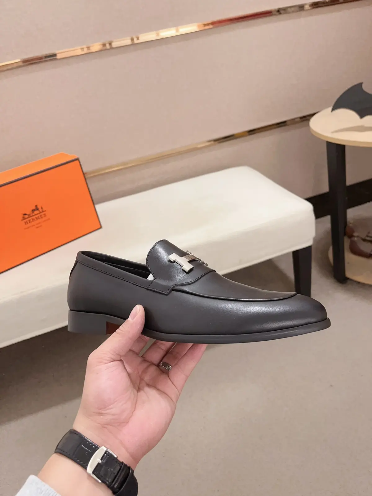 Hermes Style Leather Men's Shoes Lookbook Reference image 4