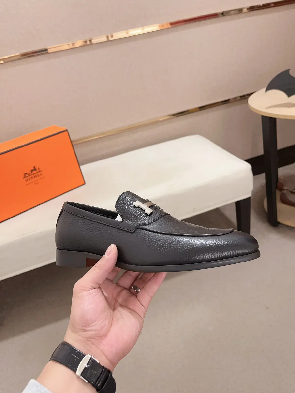 Hermes Style Leather Men's Shoes Lookbook Reference image 4