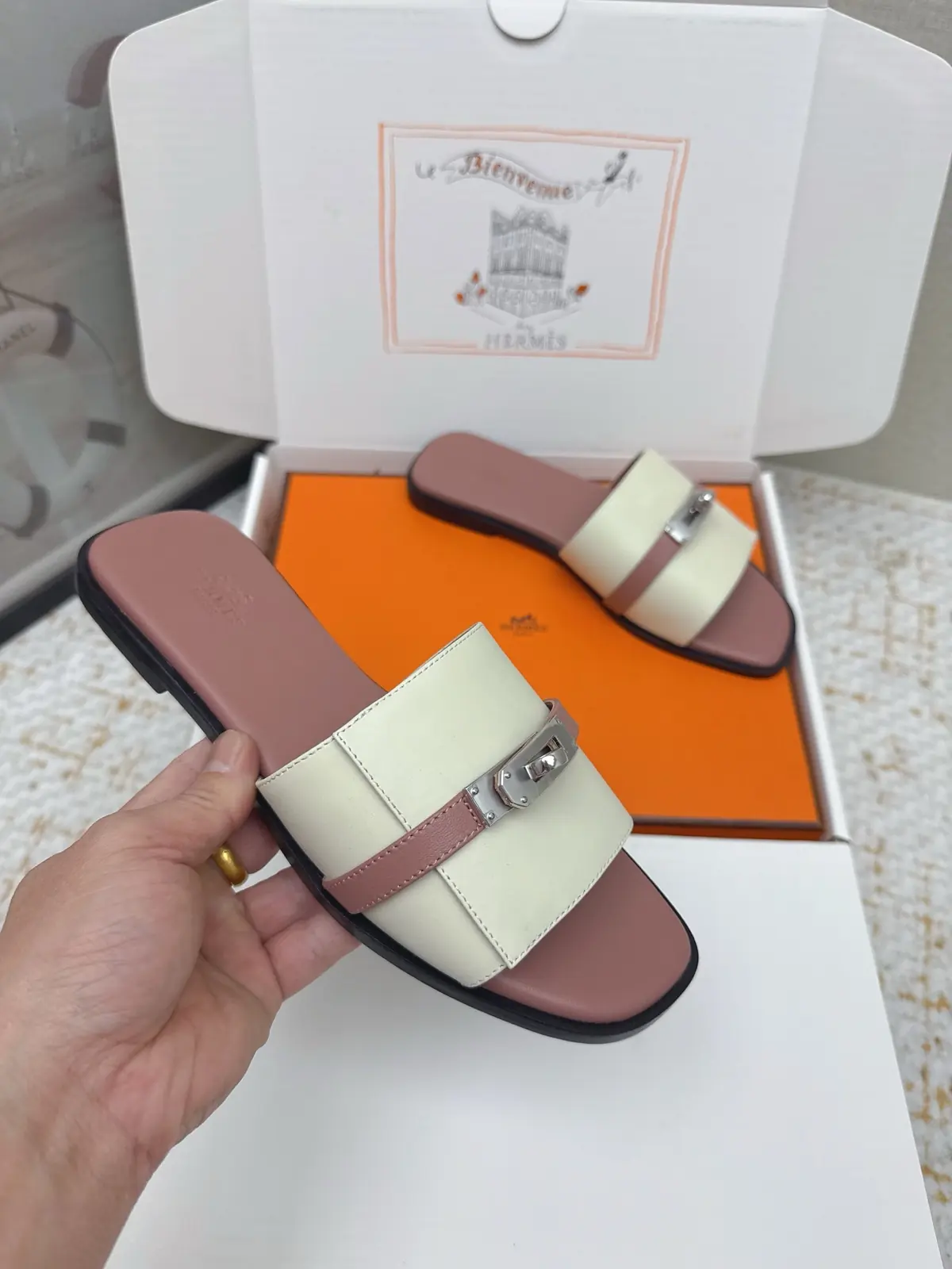 Hermes Style Pink Leather Women's Shoes Lookbook Reference image 6