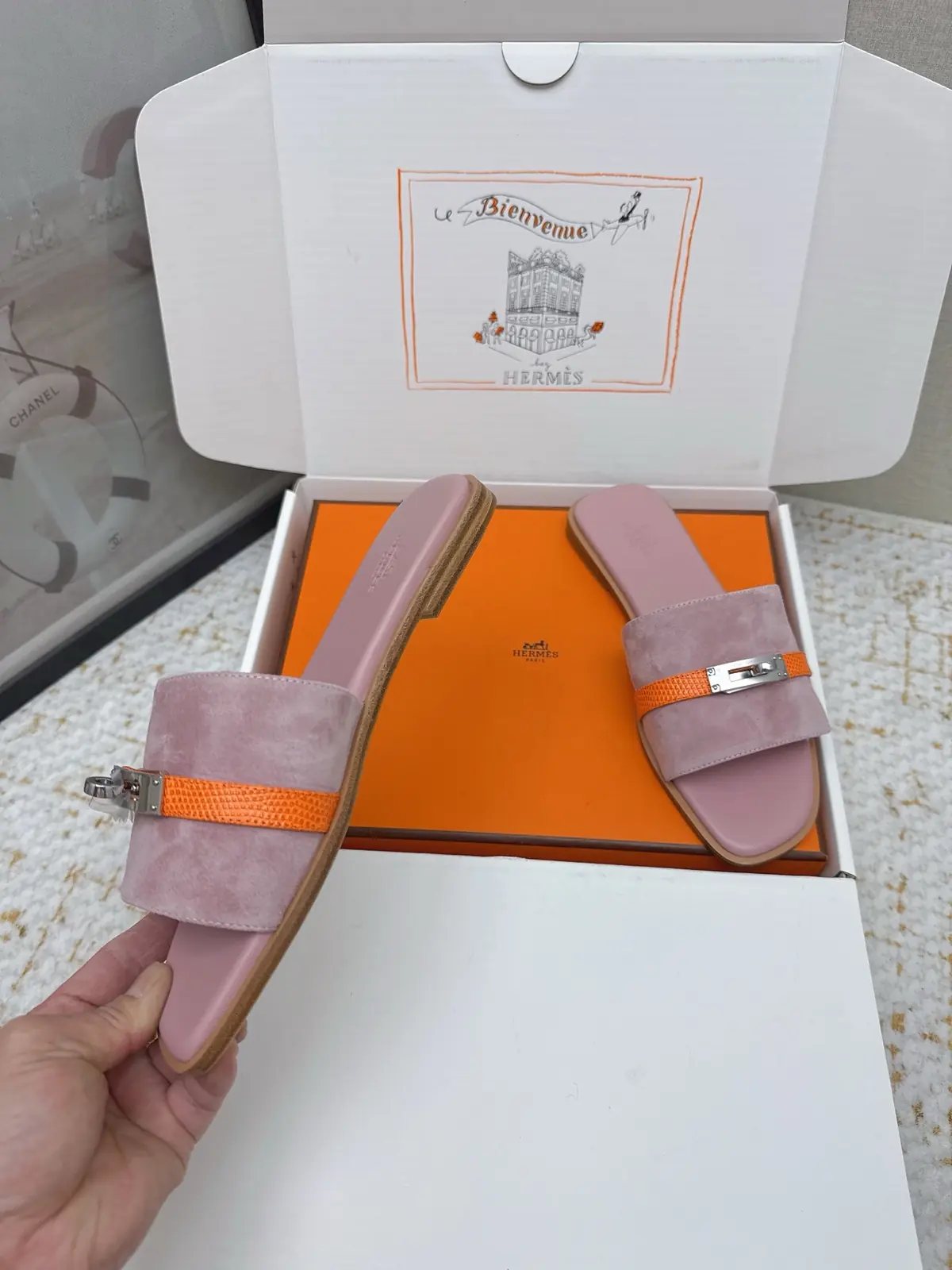 Hermes Style Pink Leather Women's Shoes Lookbook Reference image 5