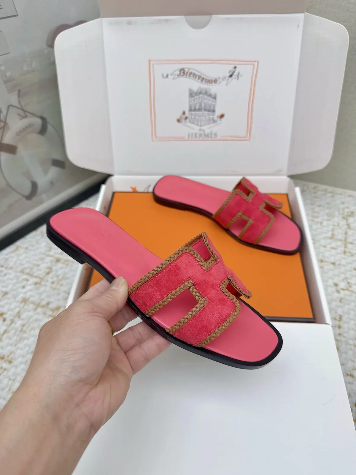 Hermes Style Pink Leather Women's Shoes Lookbook Reference image 5