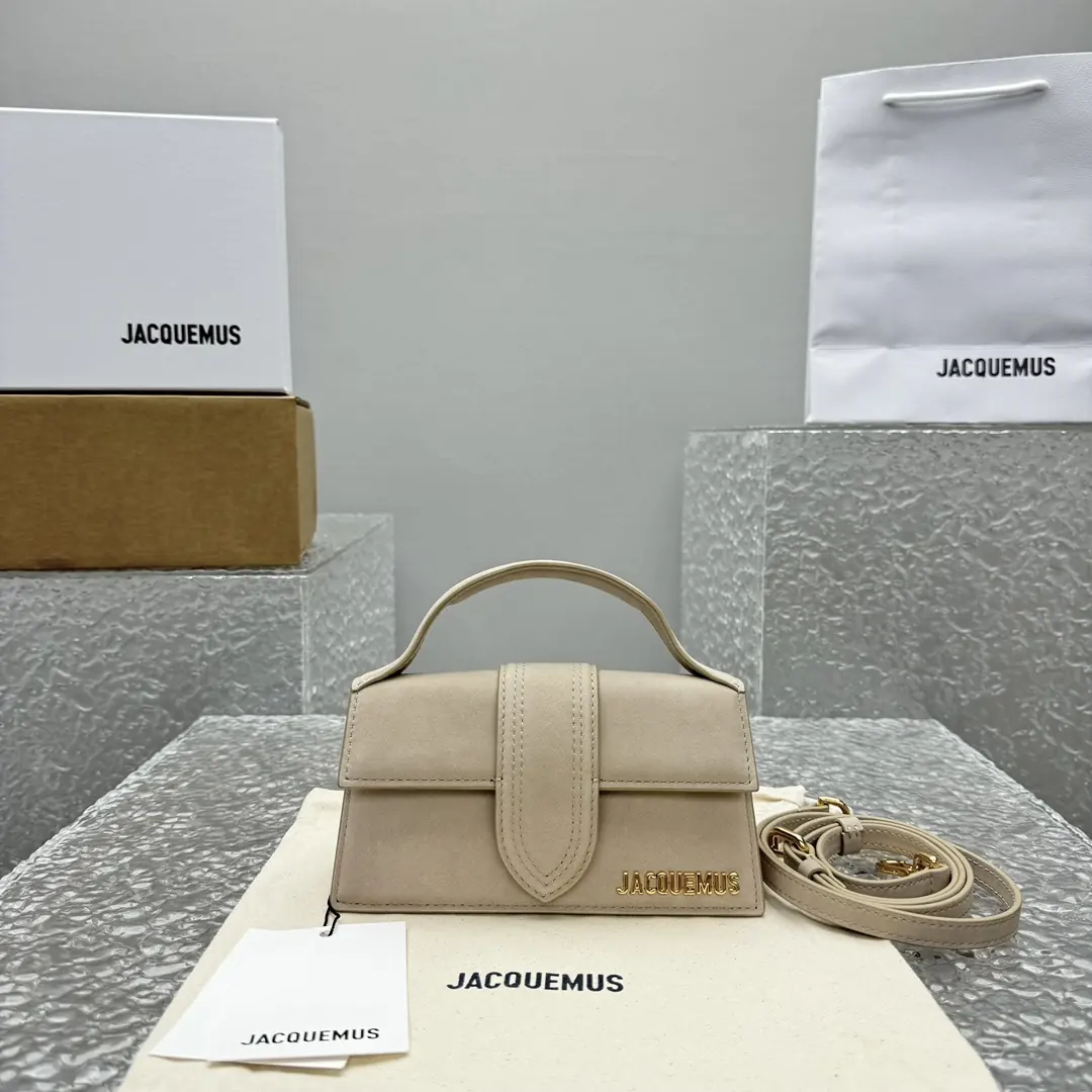 Jacquemus Style Beige Leather Crossbody Bag Lookbook Reference image 1
