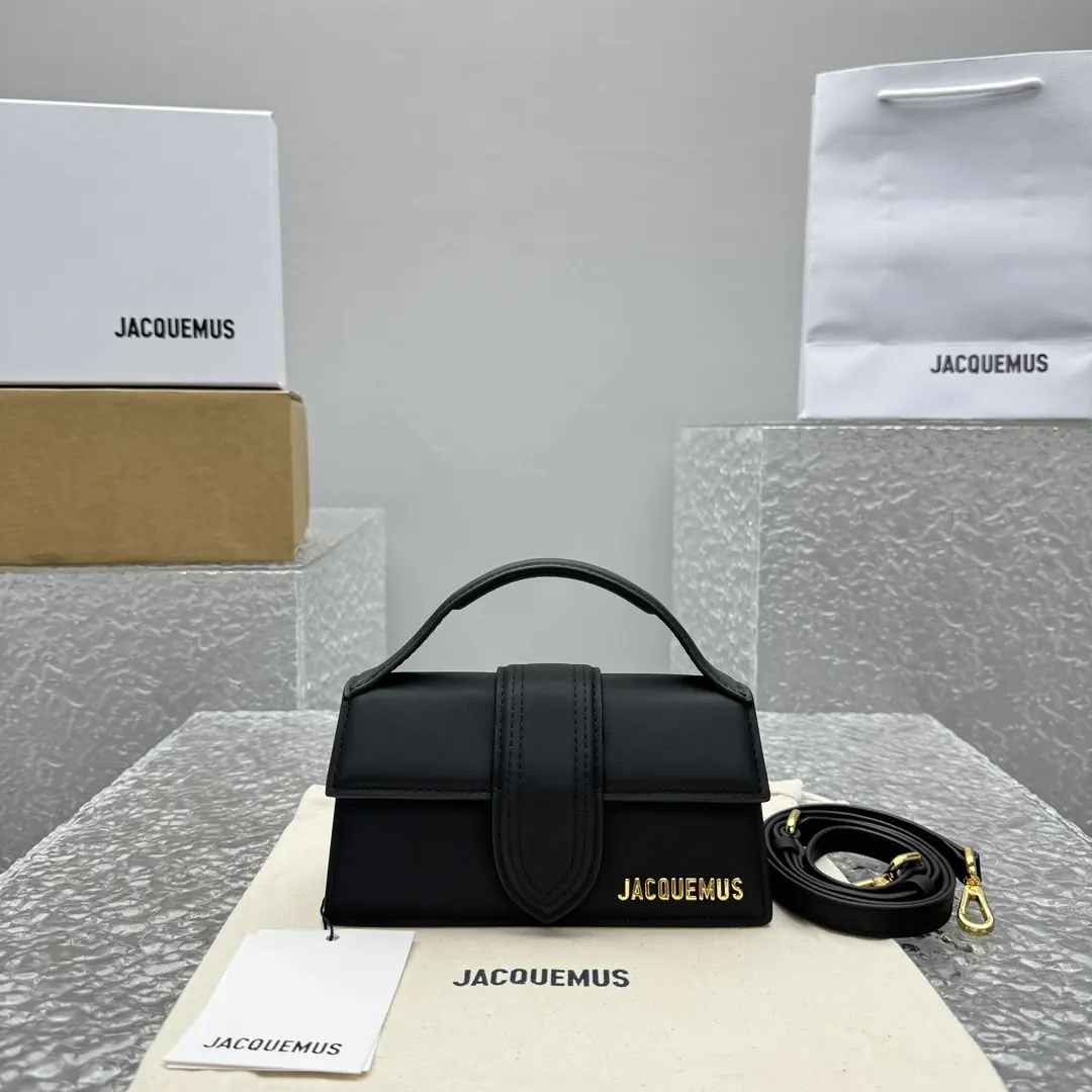 Jacquemus Style Black Leather Crossbody Bag Lookbook Reference image 1