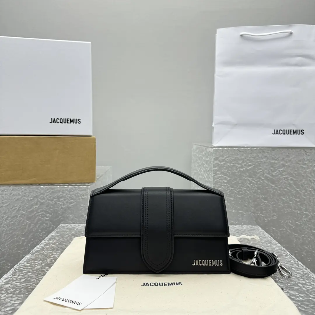 Jacquemus Style Black Leather Crossbody Bag Lookbook Reference image 1