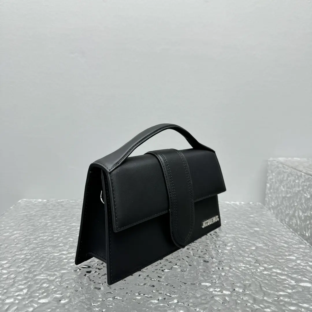 Jacquemus Style Black Leather Crossbody Bag Lookbook Reference image 3