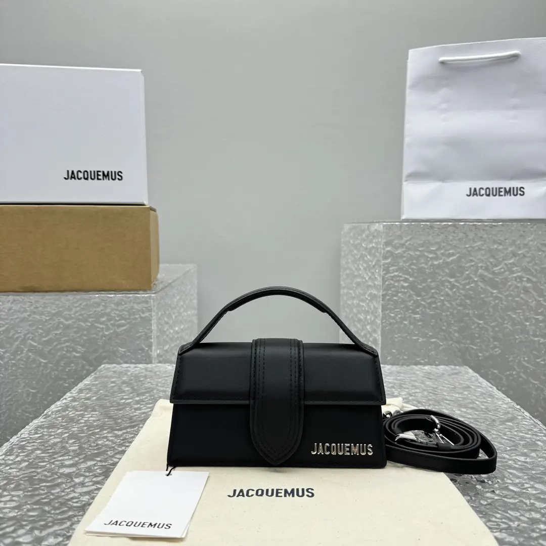 Jacquemus Style Black Leather Crossbody Bag Lookbook Reference image 1