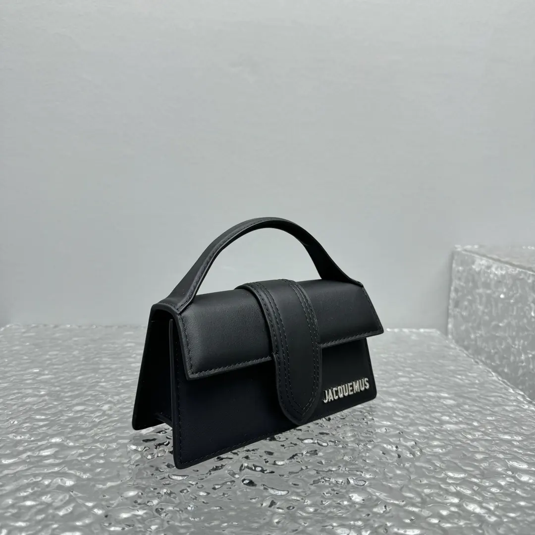 Jacquemus Style Black Leather Crossbody Bag Lookbook Reference image 3