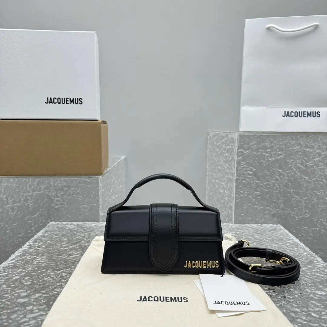 Jacquemus Style Black Leather Crossbody Bag Lookbook Reference image 1