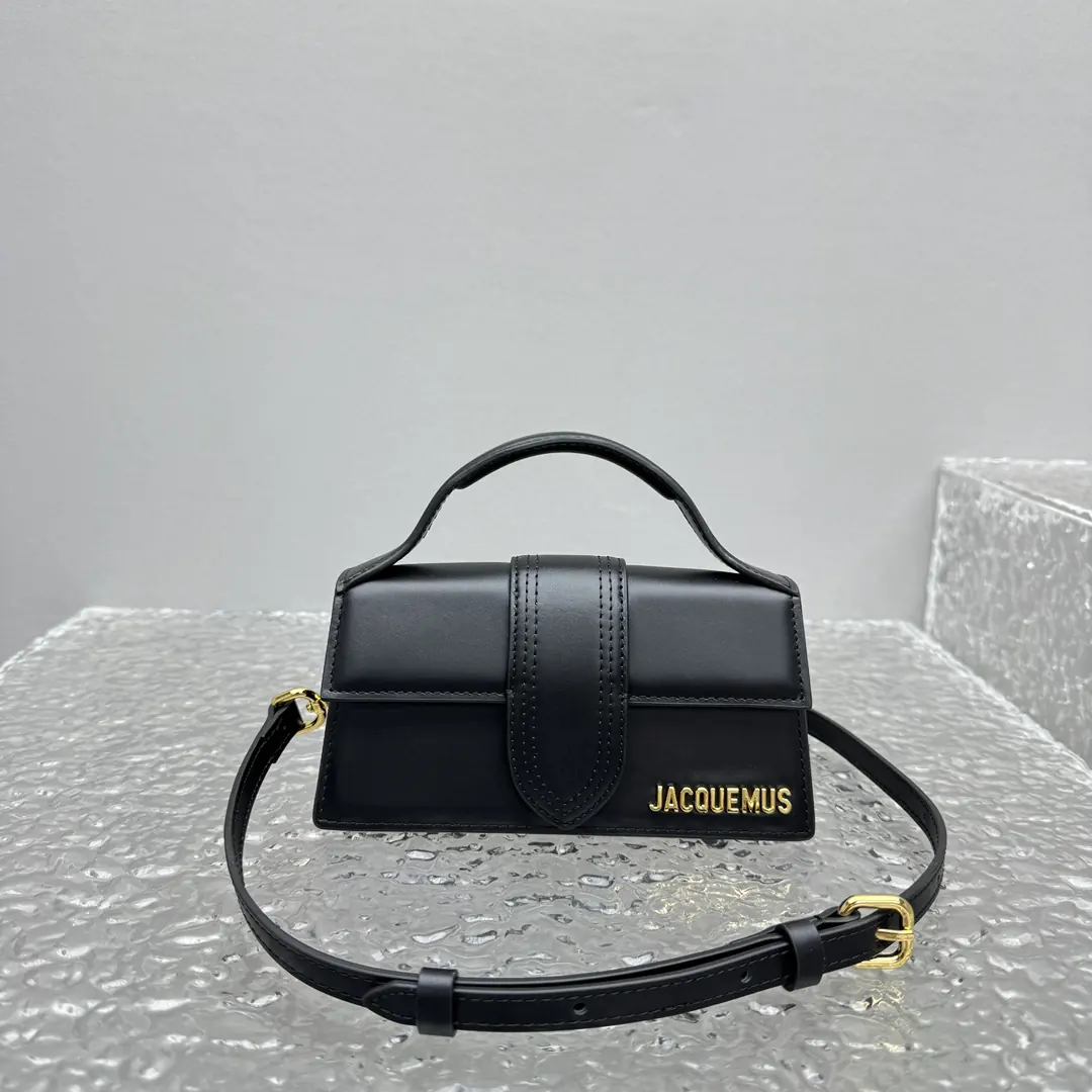 Jacquemus Style Black Leather Crossbody Bag Lookbook Reference image 2