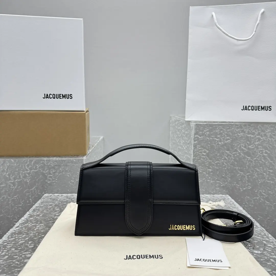 Jacquemus Style Black Leather Crossbody Bag Lookbook Reference image 1