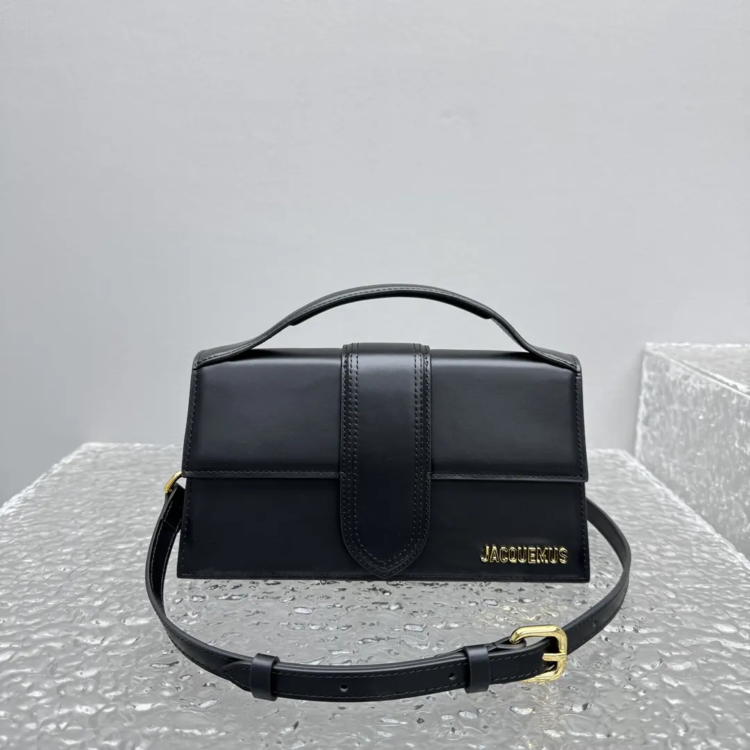 Jacquemus Style Black Leather Crossbody Bag Lookbook Reference image 2