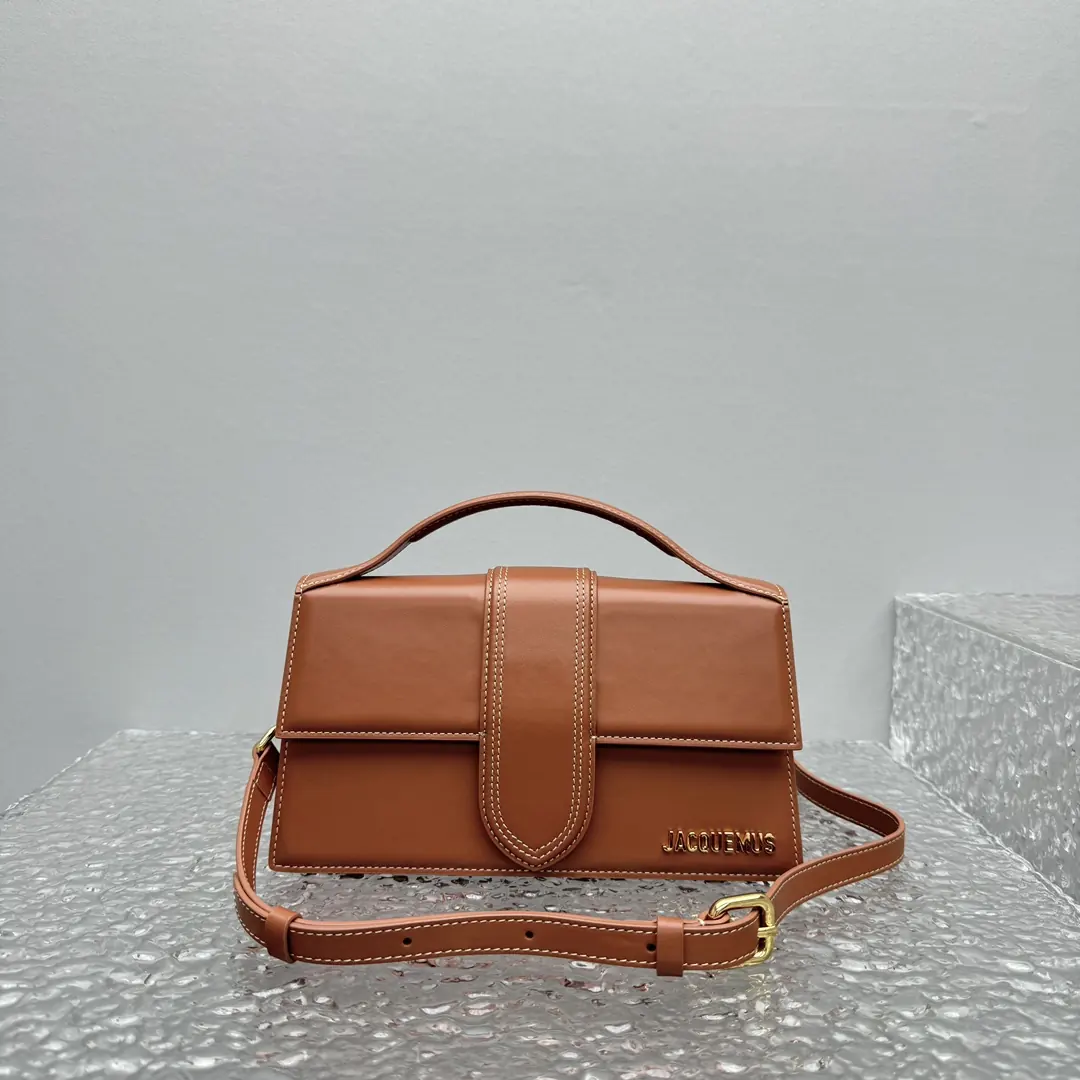 Jacquemus Style Brown Leather Crossbody Bag Lookbook Reference image 2