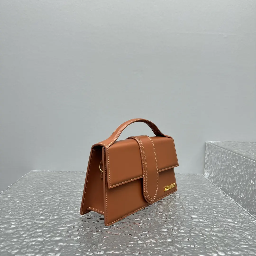 Jacquemus Style Brown Leather Crossbody Bag Lookbook Reference image 3