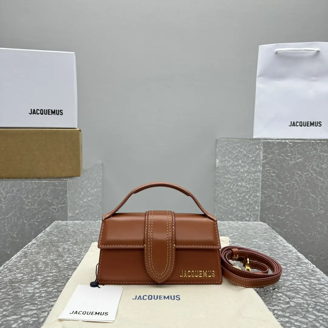 Jacquemus Style Brown Leather Crossbody Bag Lookbook Reference image 1