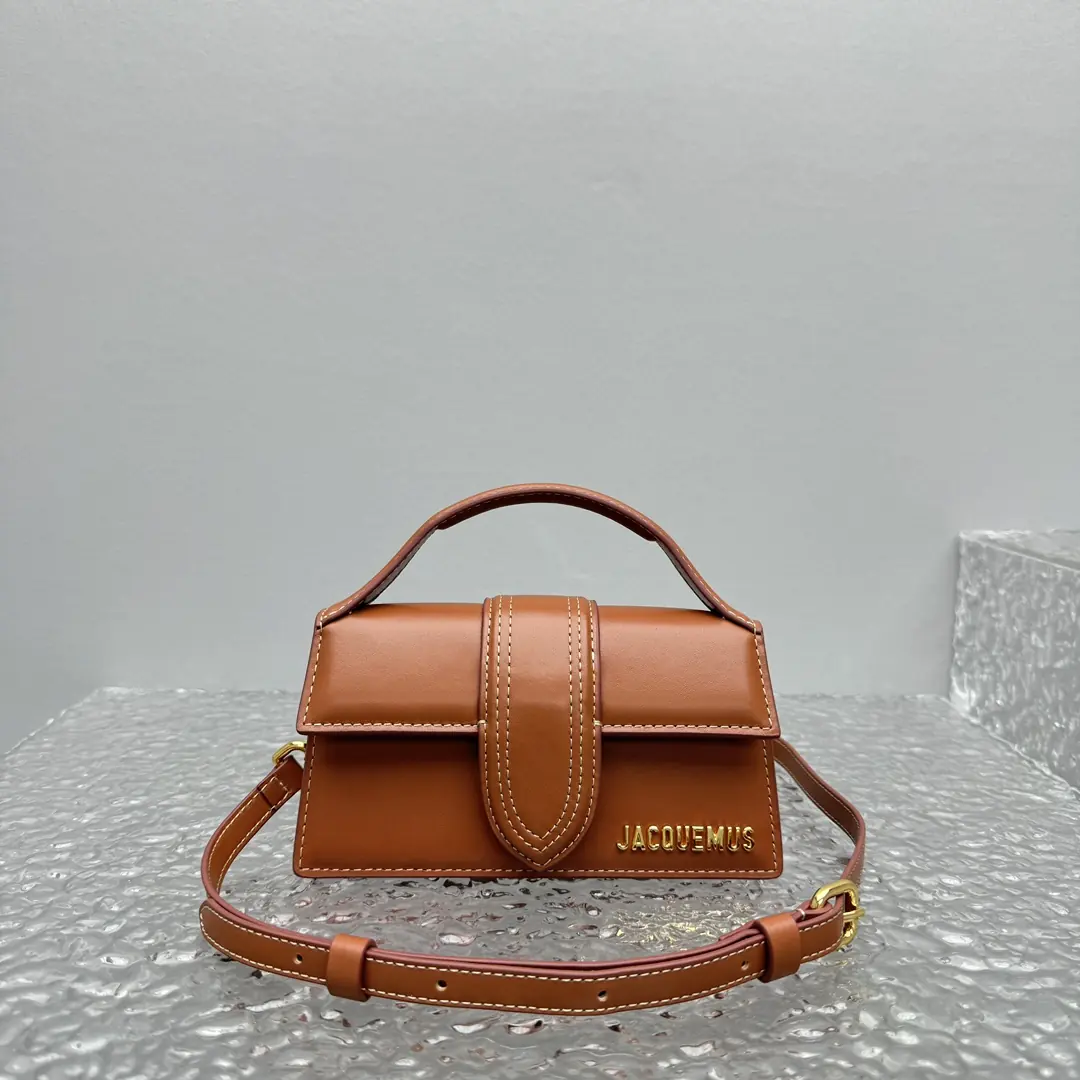 Jacquemus Style Brown Leather Crossbody Bag Lookbook Reference image 2