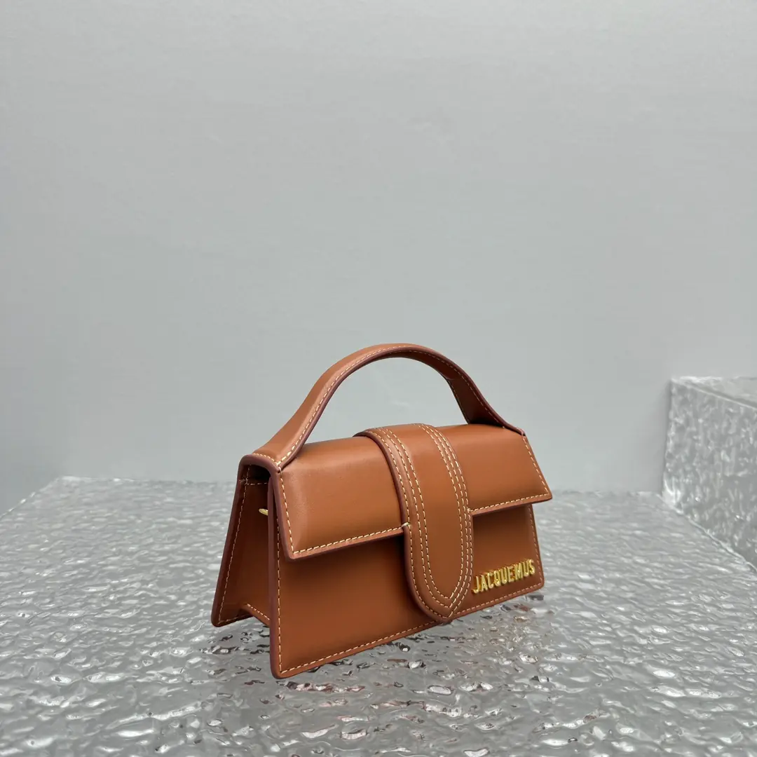 Jacquemus Style Brown Leather Crossbody Bag Lookbook Reference image 3