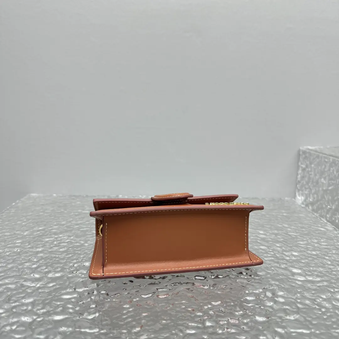 Jacquemus Style Brown Leather Crossbody Bag Lookbook Reference image 5