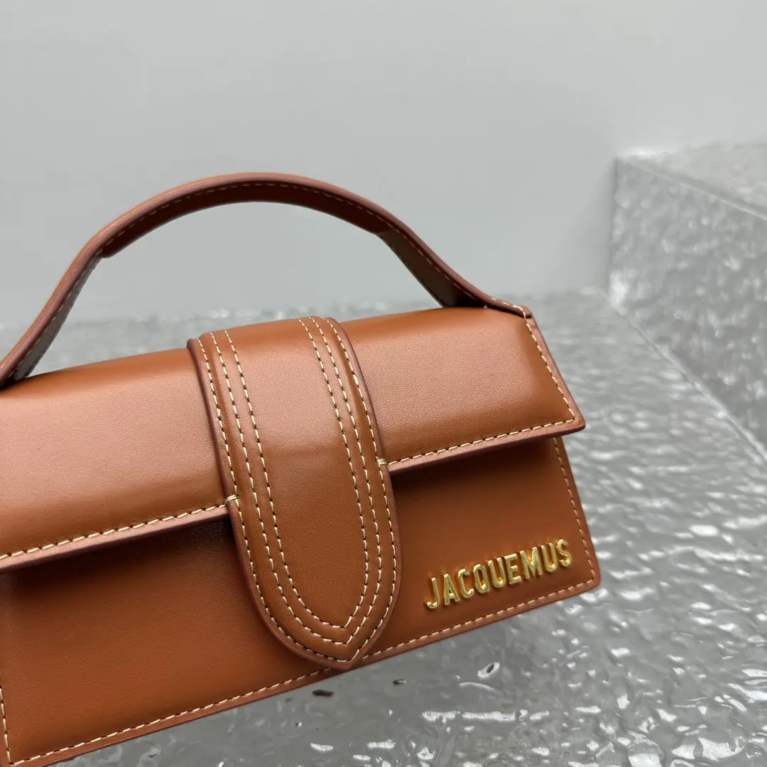 Jacquemus Style Brown Leather Crossbody Bag Lookbook Reference image 6